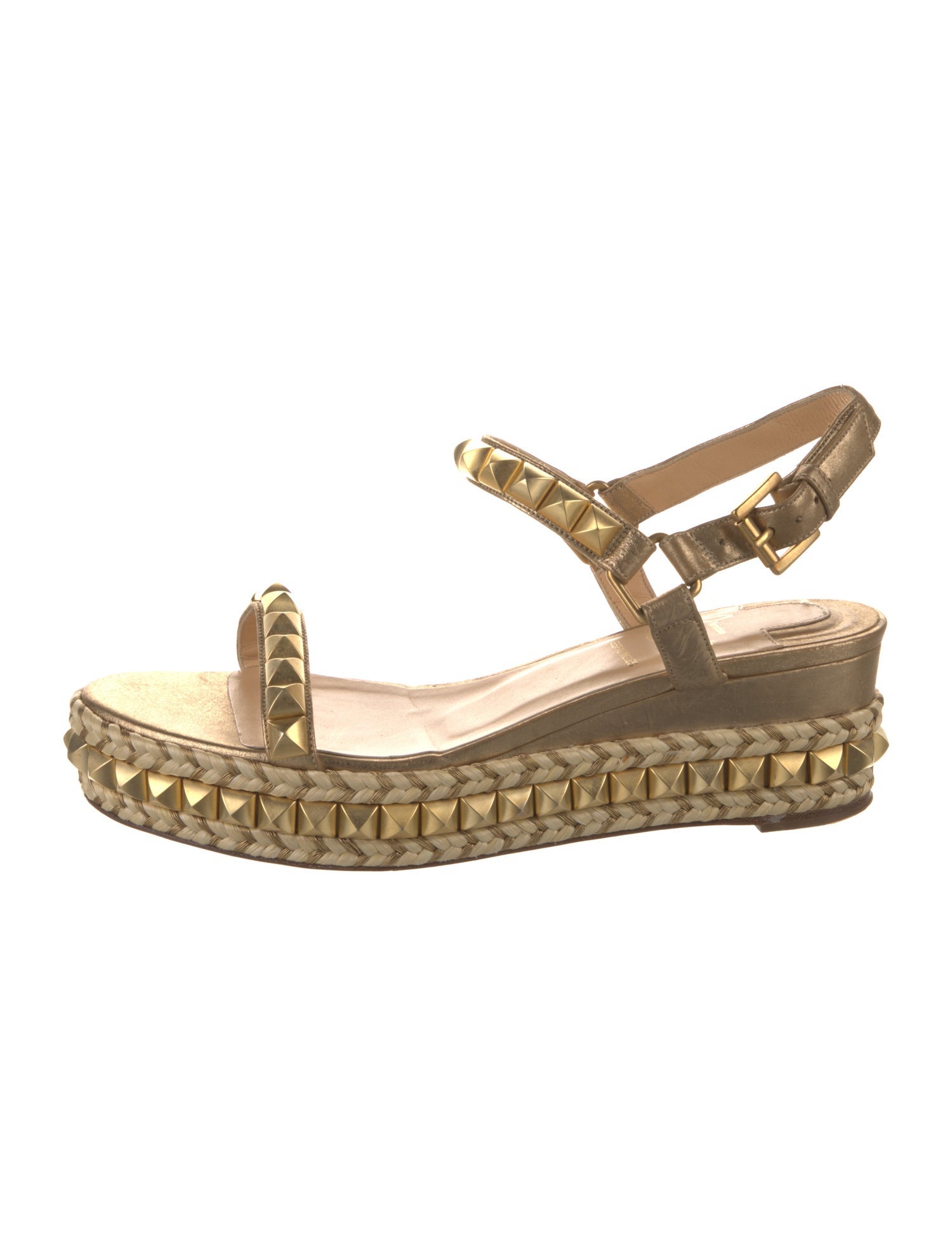 Christian Louboutin Spike Accents Leather Espadrilles