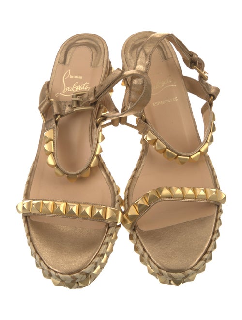 Christian Louboutin Spike Accents Leather Espadrilles