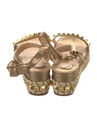 Christian Louboutin Spike Accents Leather Espadrilles