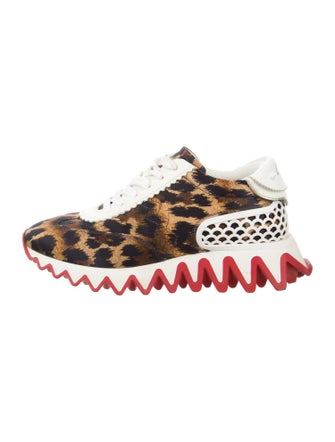 Christian Louboutin Satin Animal Print Sneakers