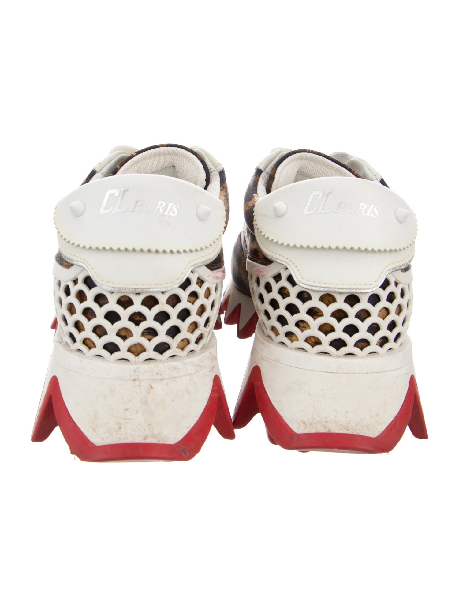 Christian Louboutin Satin Animal Print Sneakers