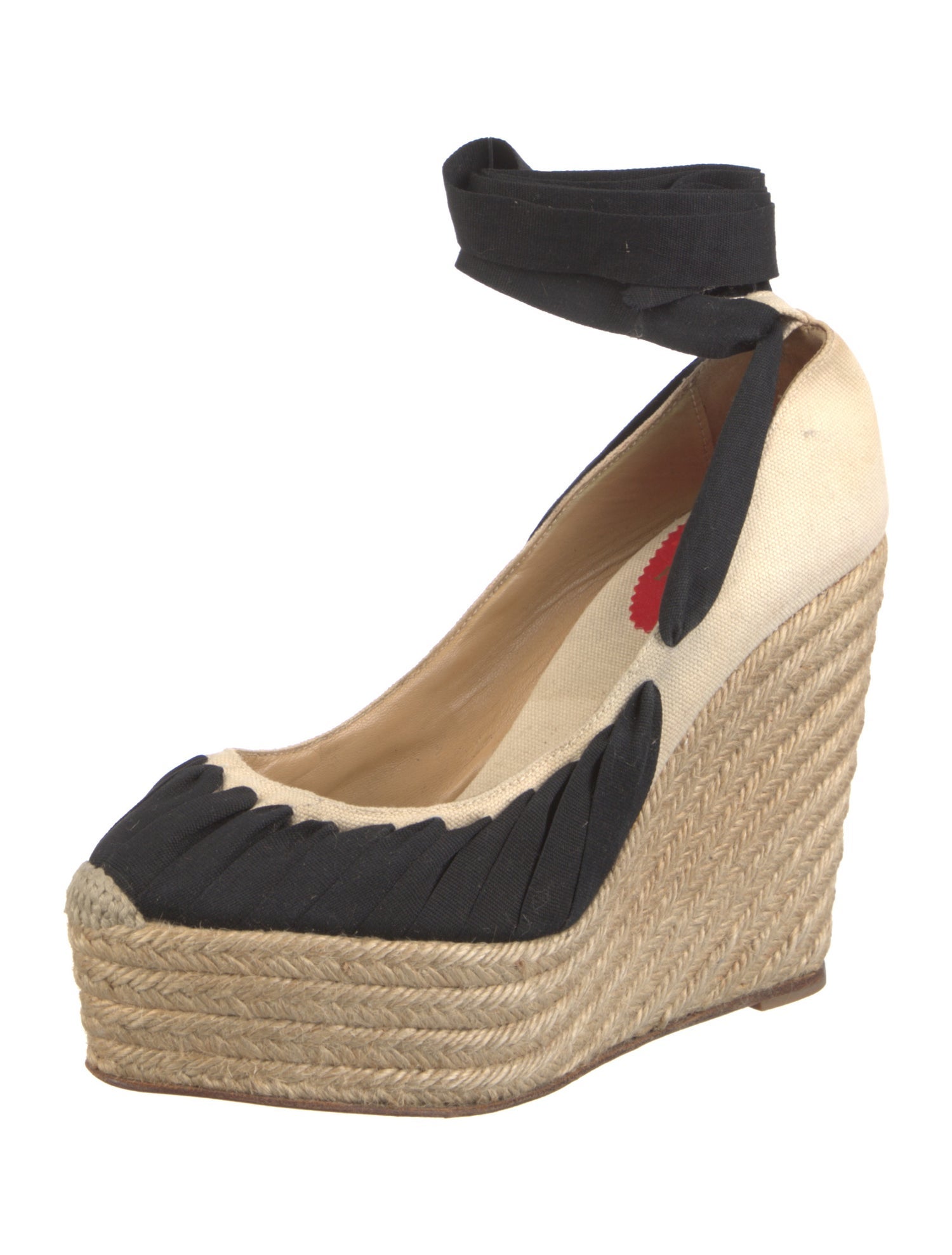 Christian Louboutin Canvas Colorblock Pattern Pumps