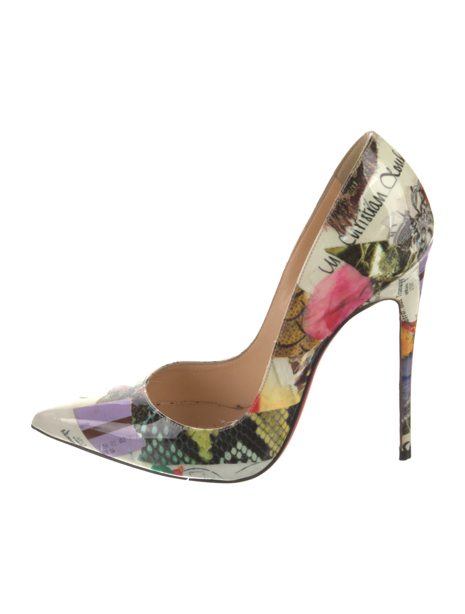 Christian Louboutin Patent Leather Printed Pumps