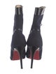 Christian Louboutin Wool Leather Trim Embellishment Lace-Up Boots