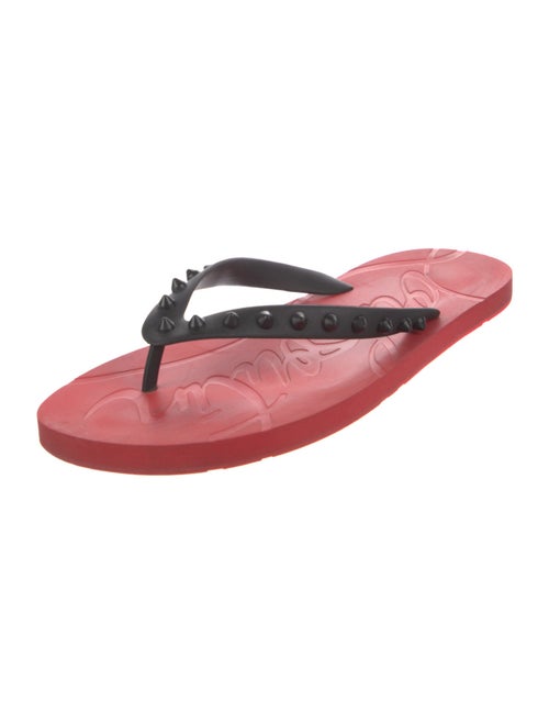 Christian Louboutin Spike Accents Rubber Flip Flops
