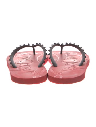 Christian Louboutin Spike Accents Rubber Flip Flops