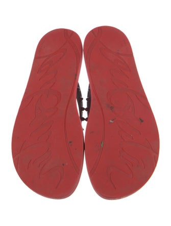 Christian Louboutin Spike Accents Rubber Flip Flops