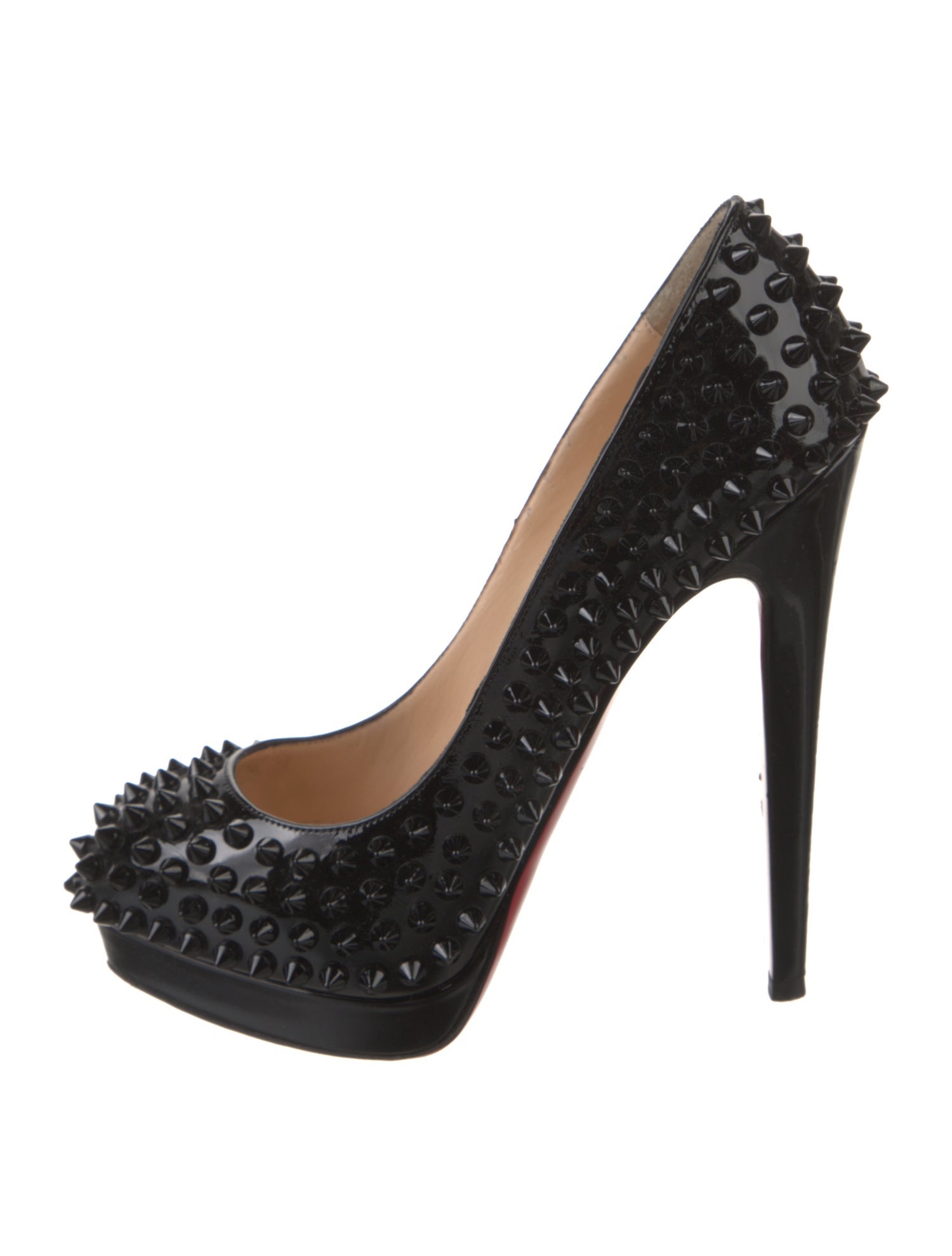 Christian Louboutin Spike Accents Patent Leather Pumps