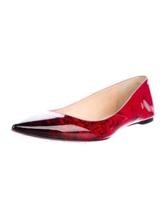 Christian Louboutin Patent Leather Printed Flats