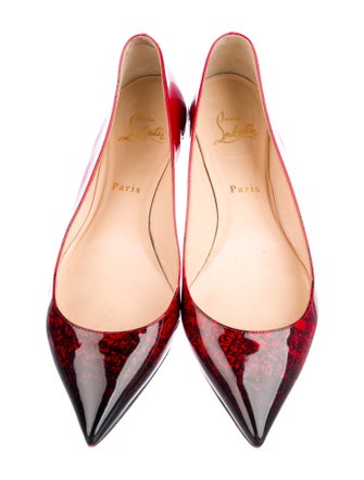 Christian Louboutin Patent Leather Printed Flats