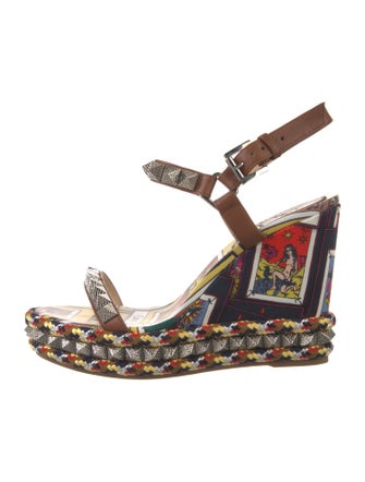 Christian Louboutin Spike Accents Leather Sandals