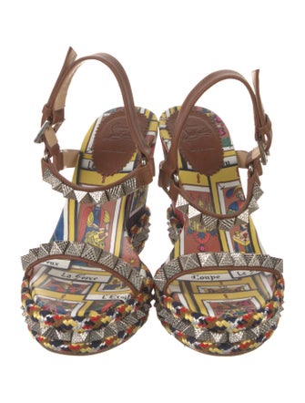 Christian Louboutin Spike Accents Leather Sandals