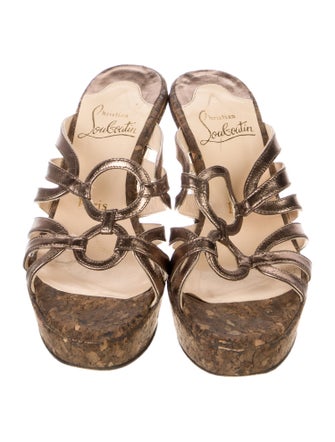 Christian Louboutin Leather Cutout Accent Espadrilles