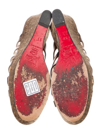 Christian Louboutin Leather Cutout Accent Espadrilles