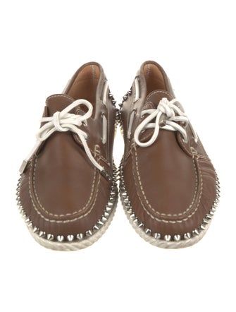 Christian Louboutin Spike Accents Leather Espadrilles