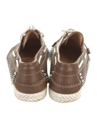 Christian Louboutin Spike Accents Leather Espadrilles