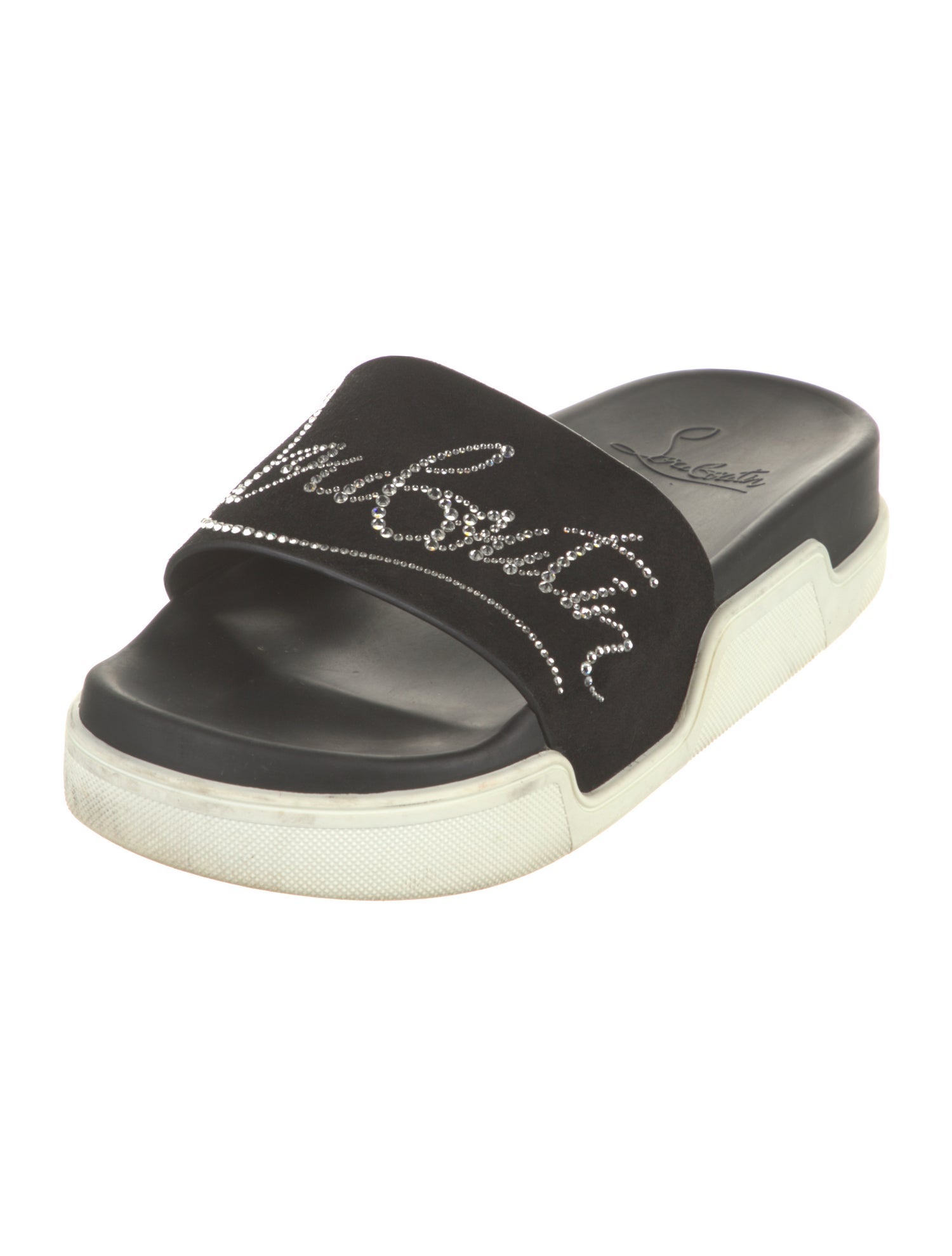 Christian Louboutin Suede Printed Slides