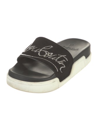Christian Louboutin Suede Printed Slides