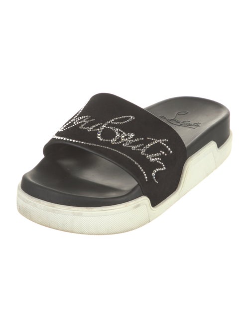 Christian Louboutin Suede Printed Slides