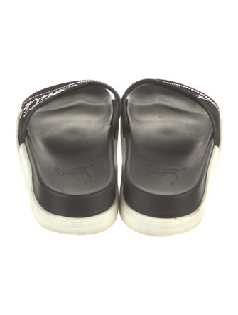 Christian Louboutin Suede Printed Slides