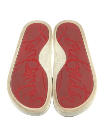 Christian Louboutin Suede Printed Slides