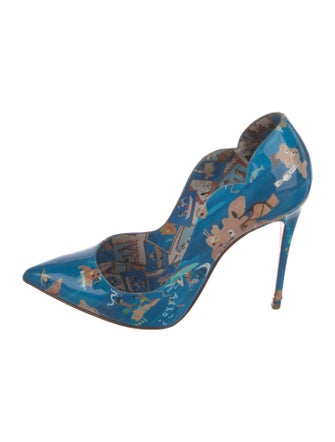 Christian Louboutin Patent Leather Patterned Pumps