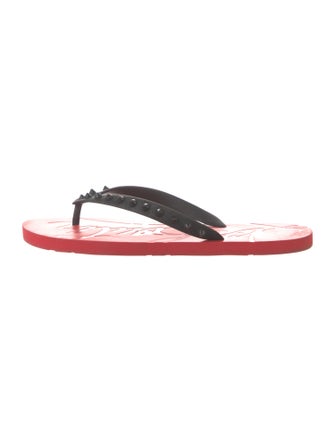 Christian Louboutin Spike Accents Rubber Flip Flops