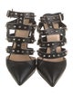 Christian Louboutin Leather Studded Accents T-Strap Pumps