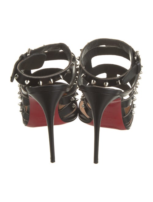 Christian Louboutin Leather Studded Accents T-Strap Pumps