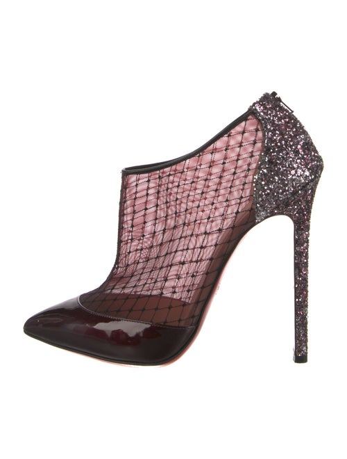 Christian Louboutin Mesh Glitter Accents T-Strap Pumps