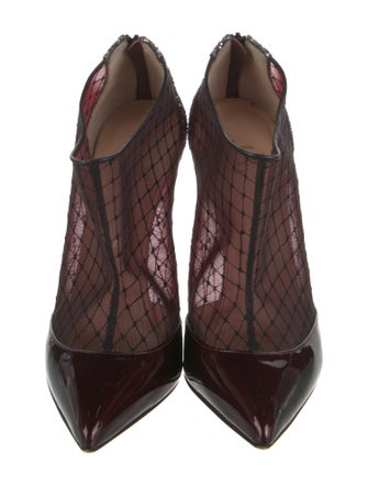 Christian Louboutin Mesh Glitter Accents T-Strap Pumps