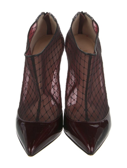 Christian Louboutin Mesh Glitter Accents T-Strap Pumps