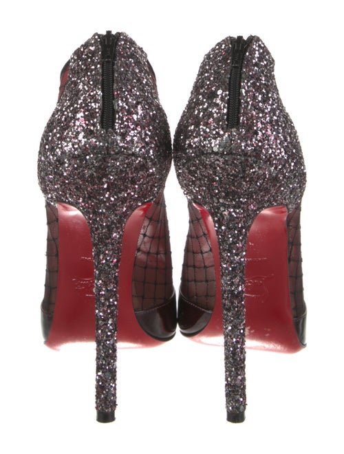 Christian Louboutin Mesh Glitter Accents T-Strap Pumps