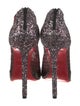 Christian Louboutin Mesh Glitter Accents T-Strap Pumps