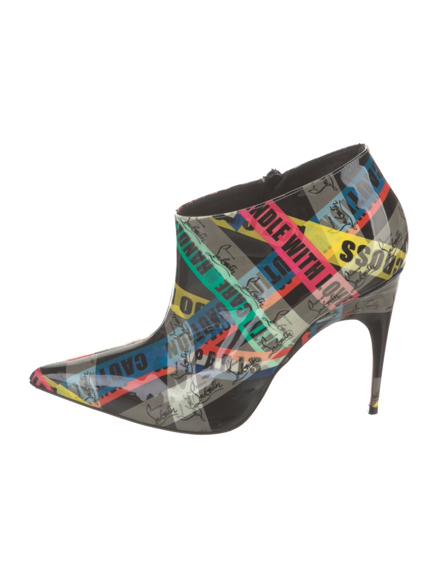 Christian Louboutin Patent Leather Printed Boots