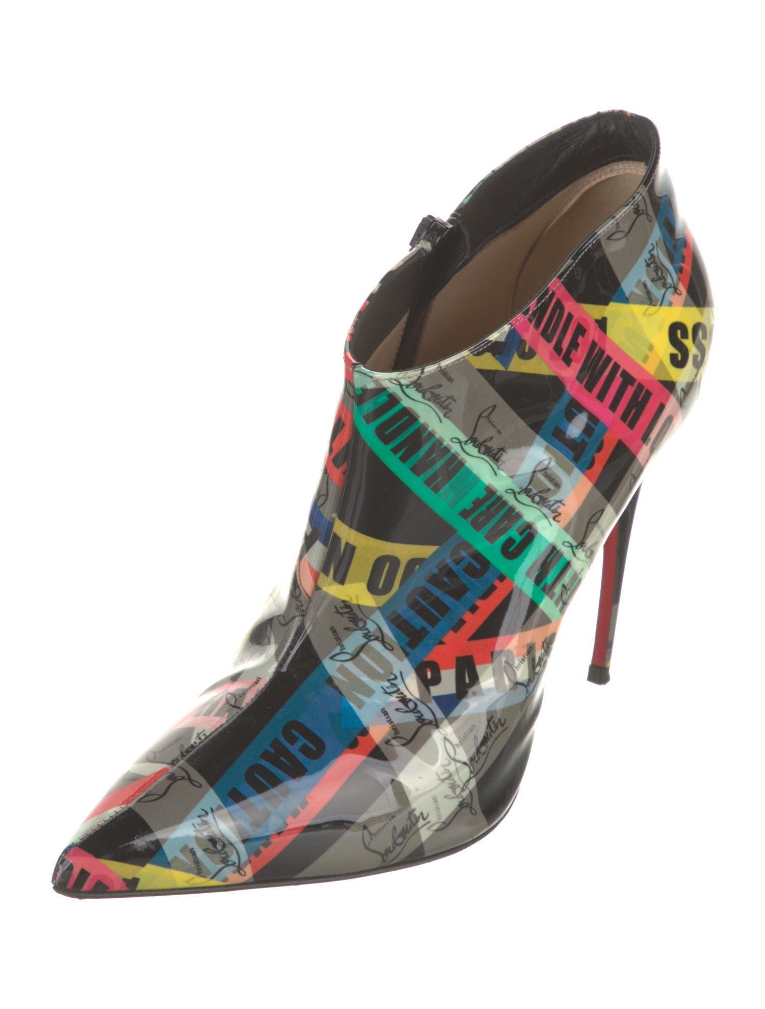Christian Louboutin Patent Leather Printed Boots