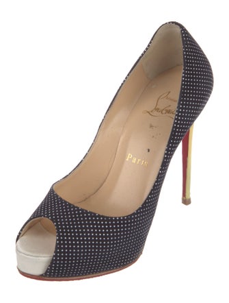 Christian Louboutin Suede Polka Dot Print Pumps