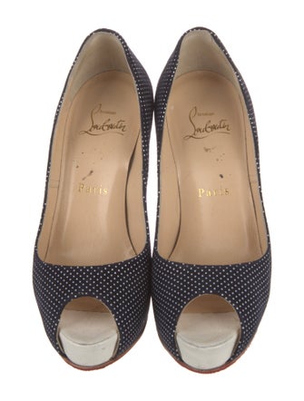 Christian Louboutin Suede Polka Dot Print Pumps