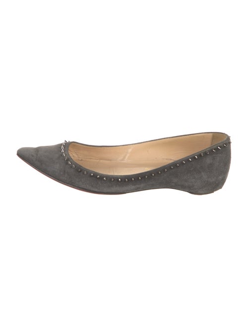 Christian Louboutin Suede Studded Accents Ballet Flats