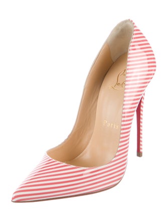 Christian Louboutin Patent Leather Striped Pumps