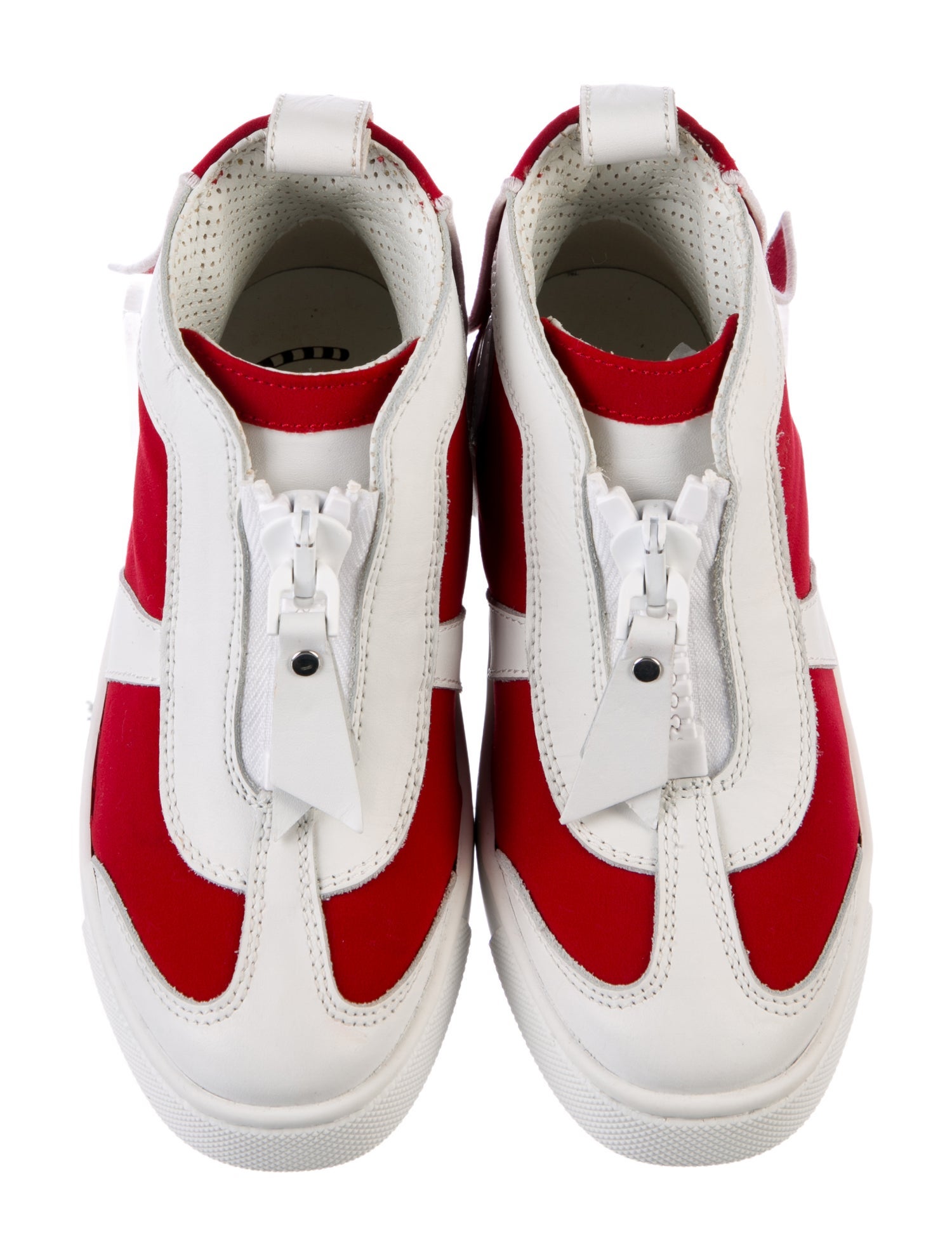 Christian Louboutin Nylon and Leather High Top Sneaker