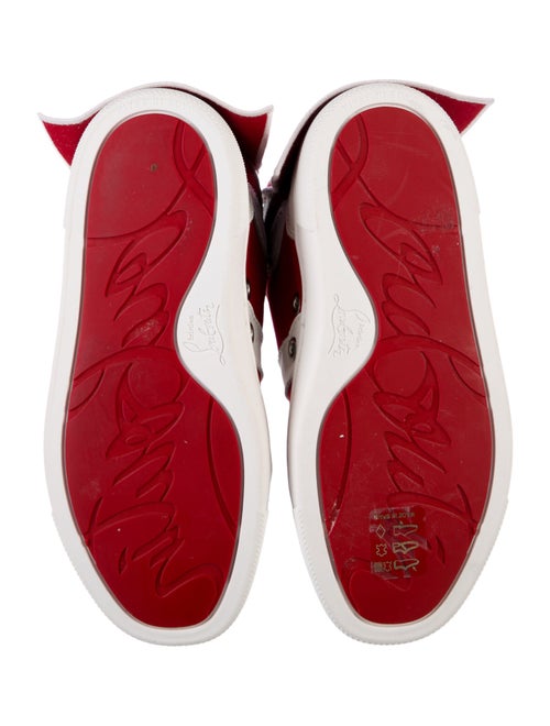 Christian Louboutin Nylon and Leather High Top Sneaker