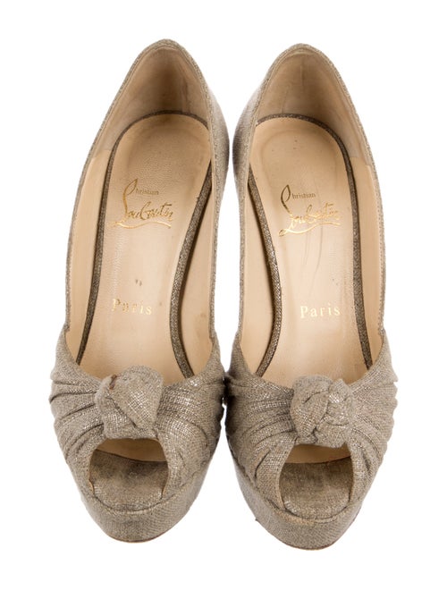 Christian Louboutin Canvas Pleated Accents Pumps