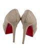 Christian Louboutin Canvas Pleated Accents Pumps