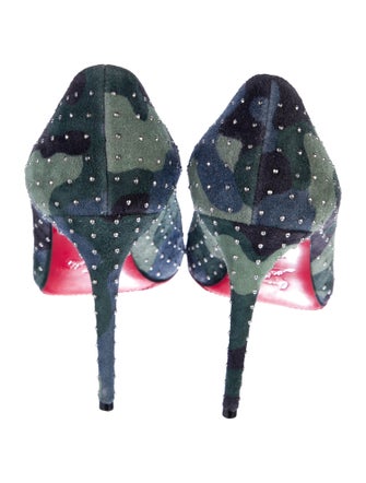Christian Louboutin Suede Camouflage Print Pumps
