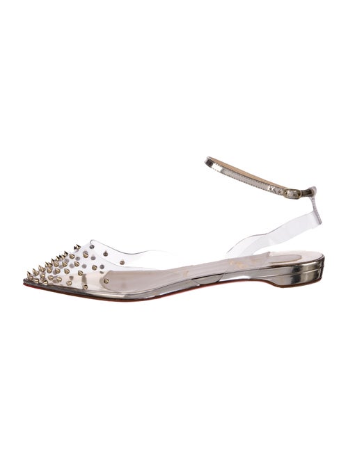 Christian Louboutin PVC Studded Accents Slingback Flats