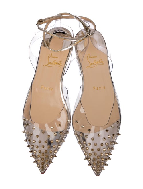 Christian Louboutin PVC Studded Accents Slingback Flats