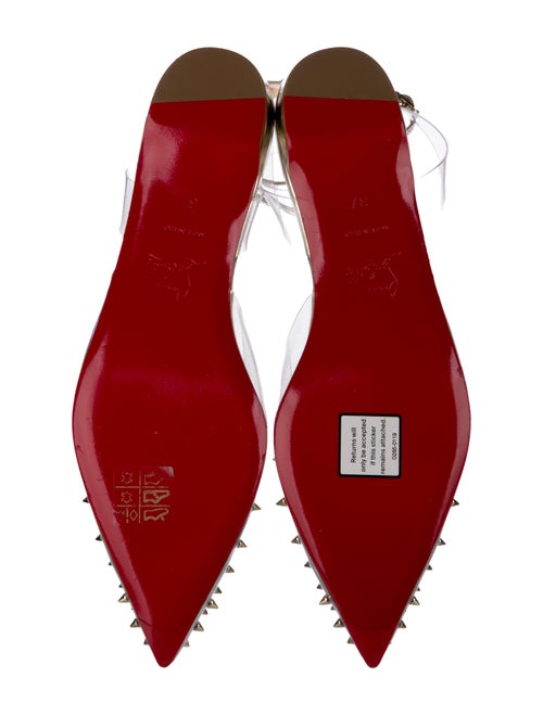 Christian Louboutin PVC Studded Accents Slingback Flats