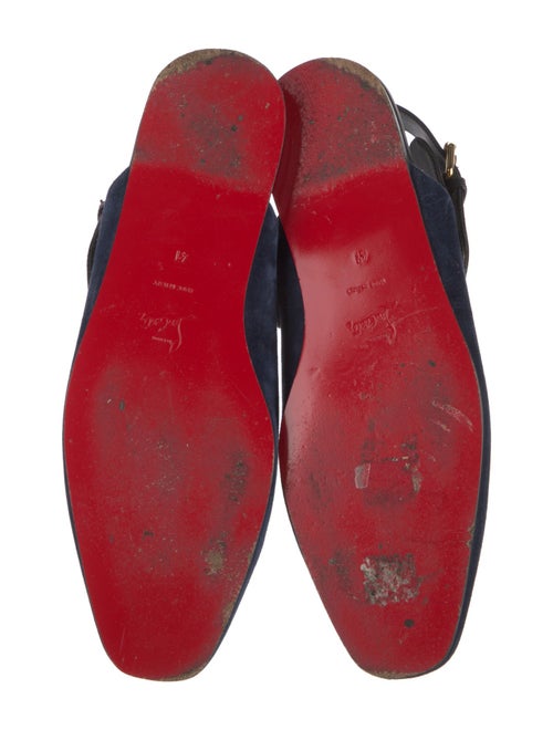 Christian Louboutin Suede Embroidered Accent Slippers