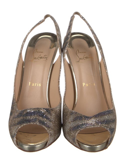 Christian Louboutin Glitter Animal Print Slingback Pumps